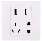 86型墻壁開關插座 2.1A雙USB插座五孔